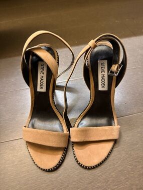 Steve Madden Sylvie Tan Suede Ankle Strap Sandals